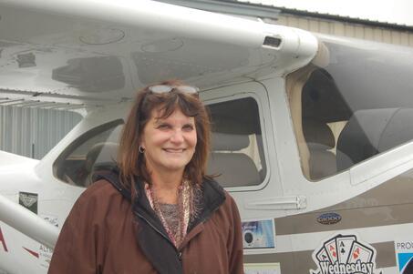Deb Dreyfus with her plane