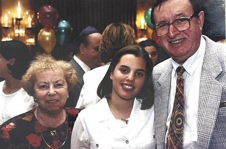 Jen Richler and her grandparents, 1995