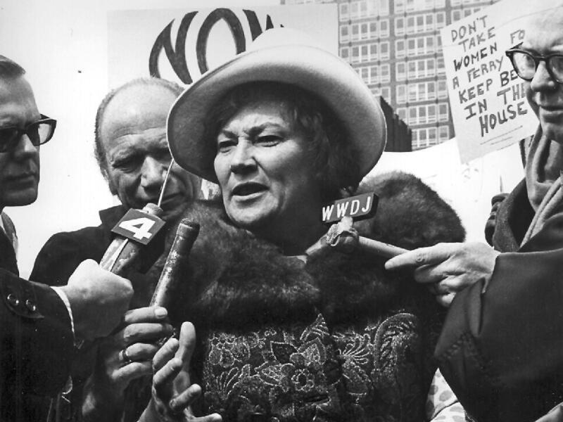 Bella Abzug at a Press Conference in Battery Park, New York, 1972, by Diana Mara Henry 