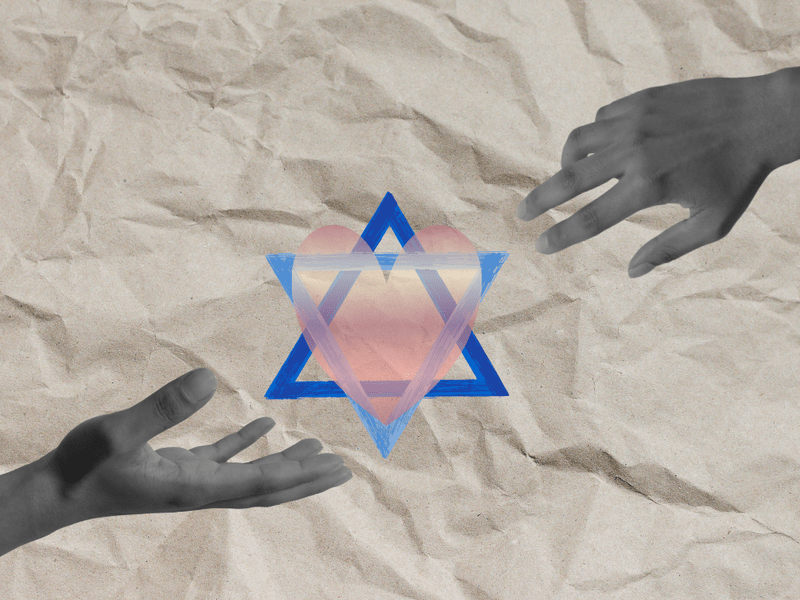 Collage of hands reaching 