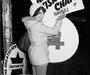 Arlene Agus preparing for a Greater New York Conference on Soviet Jewry rally