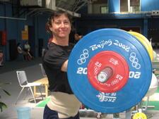 Nora Köppel in the weightlifting gymnasium in Beijing, 2008. 