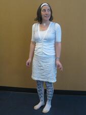 Julie Seltzer dressed as Megillat Esther