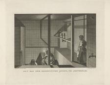 Intaglio print of mikveh in Ashkenazi synagogue in Amsterdam 18th century