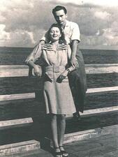 Helen and Stefan Mahut in Sopot, Poland, 1945