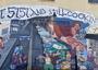 Mural on side of Zaftig's restaurant