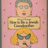 A pink-patterned cover with the title and author, and two illustrations of women's faces. The first features a woman with gray hair in a bun, plain glasses, and gold earrings. The second shows a woman with blonde hair in a curly bob, glasses with colorful wing-shaped frames, hoop earrings, and a cigarette.