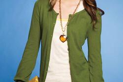 Model Wearing a Boyfriend Cardigan