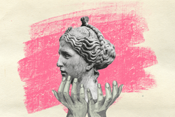 Collage of stone bust