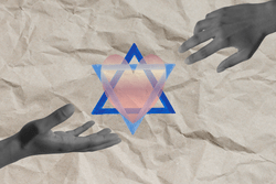 Collage of hands reaching 