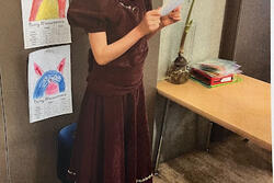 Orlie Weitzman dressed as Emma Lazarus (2017)