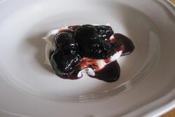 Wine-stewed Prunes with Mascarpone Cheese