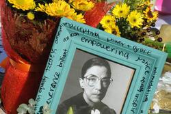Photo of RBG at the Vigil for Ruth Bader Ginsburg, September 2020