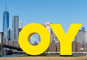 Deborah Kass's "OY/YO" sculpture