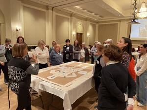 Photo of group at The Temple in Atlanta participating in Artful Disclosure workshop