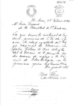 letter handwritten in script in Spanish