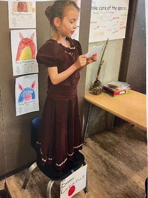 Orlie Weitzman dressed as Emma Lazarus (2017)