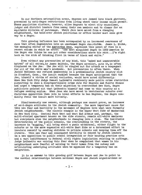 "Negro-Jewish Relation in the North," by Will Maslow, January 11, 1960, page 4 of 5