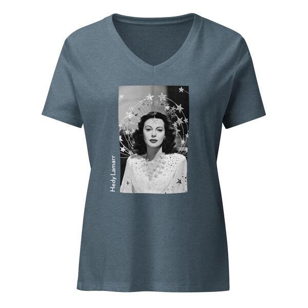 Hedy Lamarr V-Neck - Heather Slate
