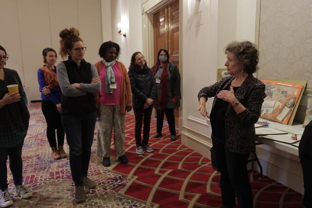Barbara Rosenblit speaking to participants at Artful Disclosure Facilitators' Workshop