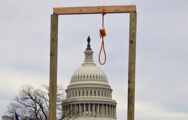 Gallows near the US Capitol, January 6, 2021