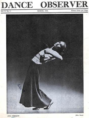 Anna Sokolow on Front Cover of "Dance Observer," March 1938
