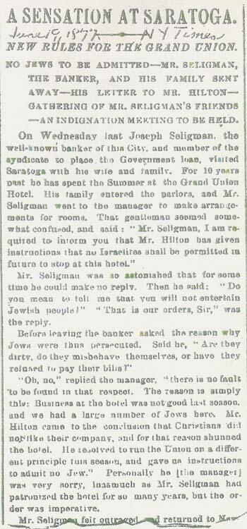 "A Sensation at Saratoga" from the New York Times, June 19, 1877