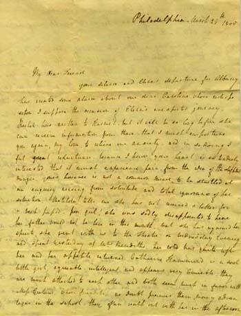 Letter from Rebecca Gratz to Maria Fenno Hoffman, May 25, 1805, page 1