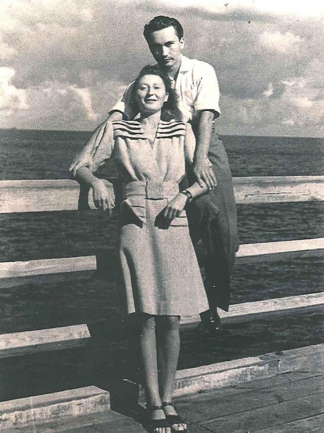 Helen and Stefan Mahut in Sopot, Poland, 1945