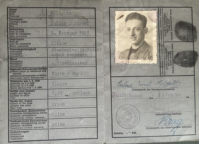 Jen Richler's grandfather's Displaced Persons ID card, Germany 1947