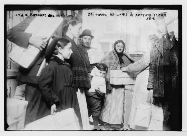 137 E. Broadway. Delivering matzah flour.