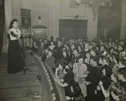 Molly Picon at a USO Club, March 21, 1945