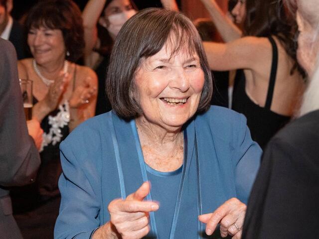 The author's great-grandmother dancing at bat mitzvah.