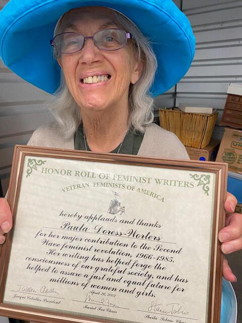 Paula Doress-Worters with VFA certificate