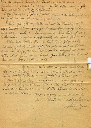 A Letter from Molly Picon to her Mother from Paris, August 23, Part 3 of 3
