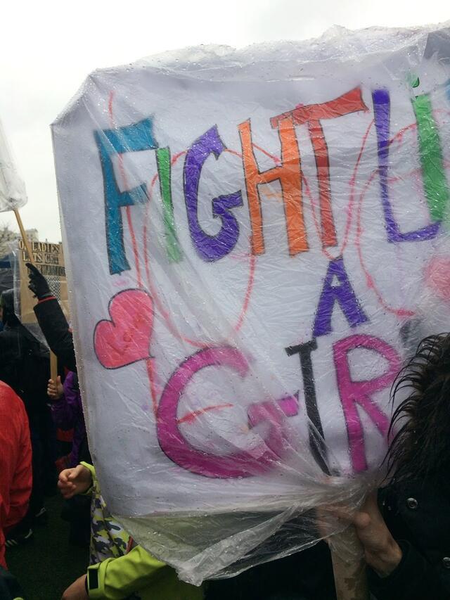 Fight Like A Girl Protest Sign
